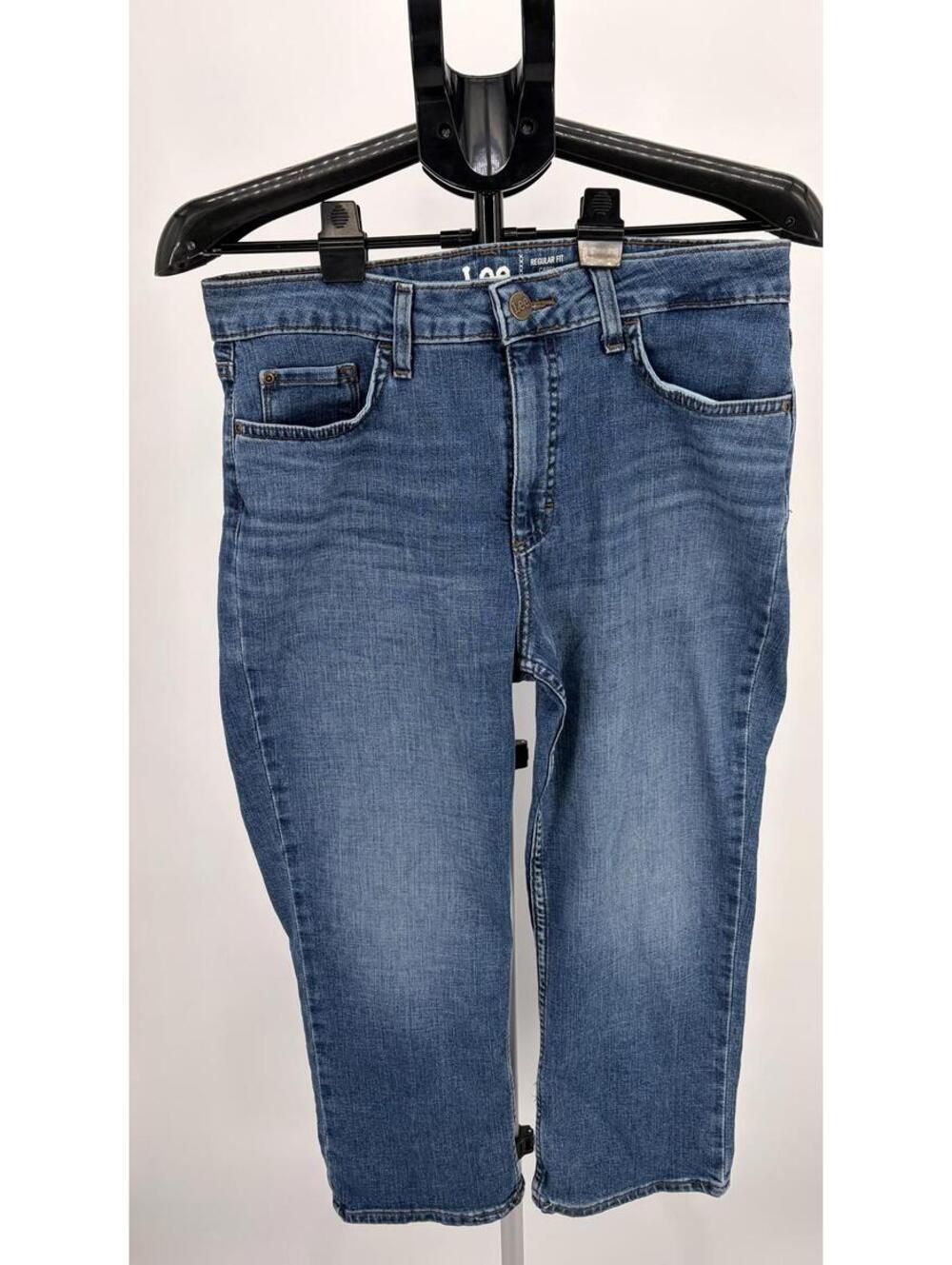 Lee Regular Fit Mid Rise Capri Jeans Denim Blue Size Regular 6